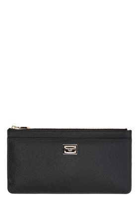 Black leather logo-plaque purse Dolce & Gabbana | BI1265A100180999